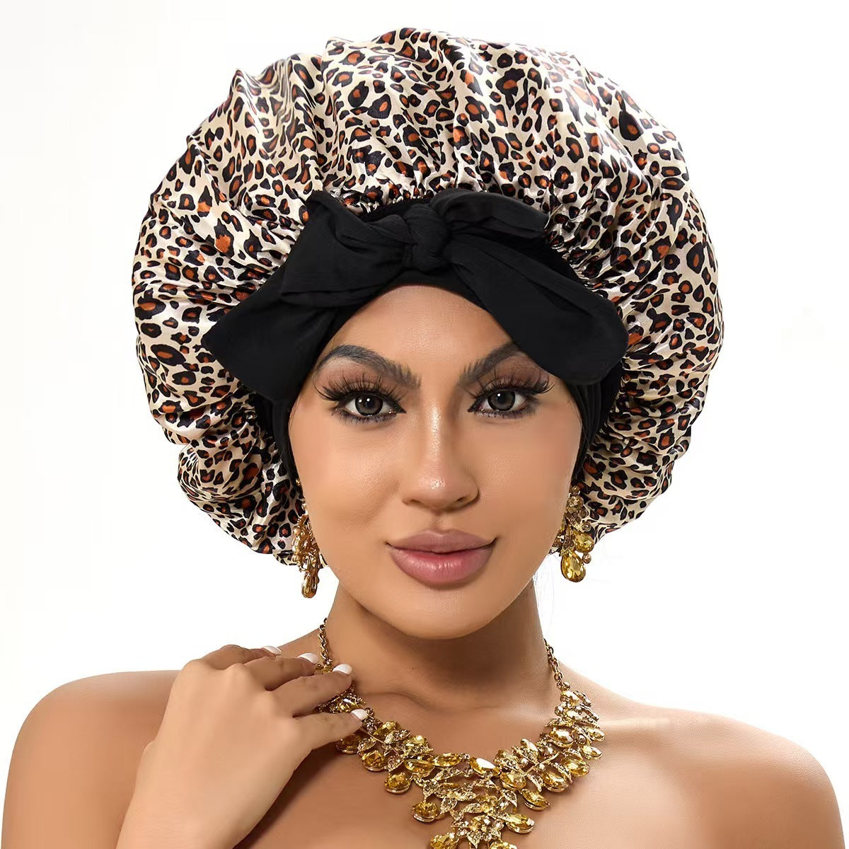 Stretch Ribbon Bowknot Silk Bonnet