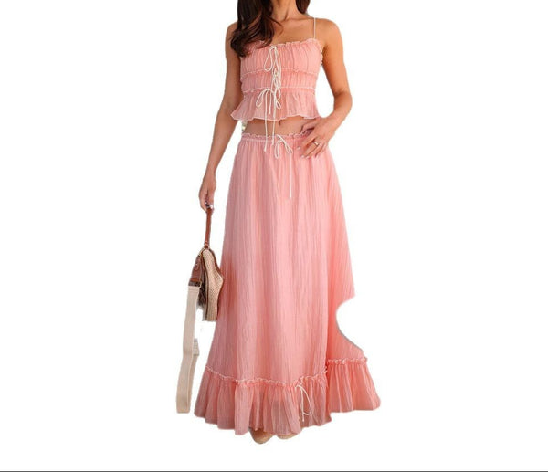 Delise Strappy Bow Skirt Set