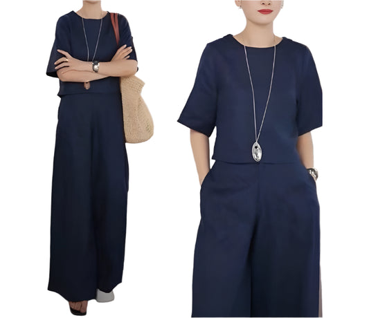 Wide Leg Pants Casual Two-piece Set