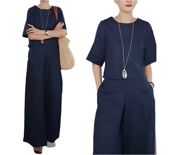 Wide Leg Pants Casual Two-piece Set