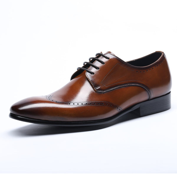 Luxury Leather Oxford Shoes – Elegant Brogue Detailing in Black & Brown