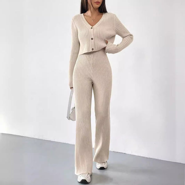 Lauren Lounge Knitted Two-piece Bootcut Set