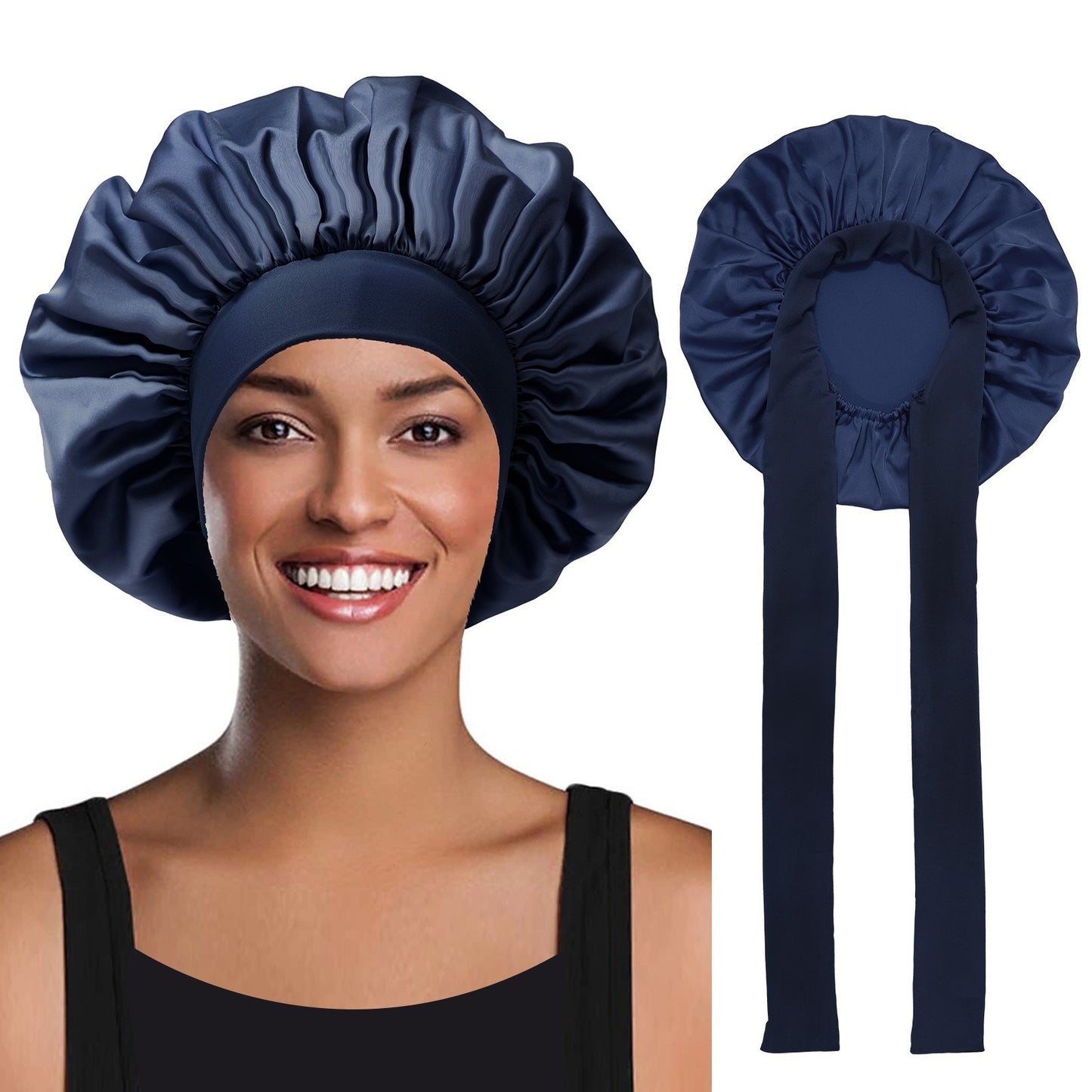 Stretch Ribbon Bowknot Silk Bonnet