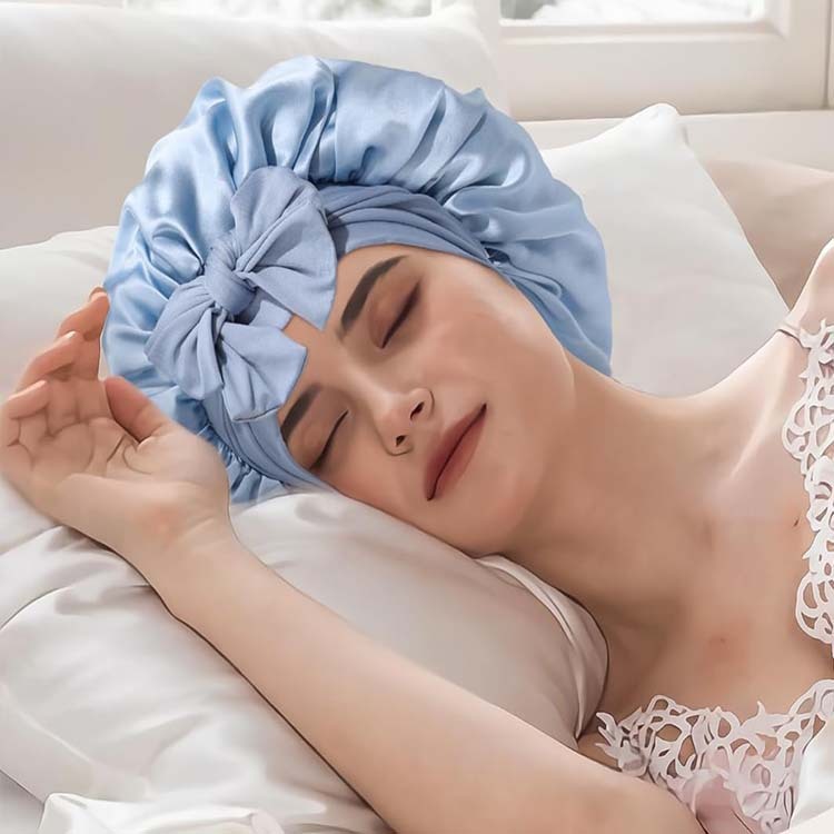 Stretch Ribbon Bowknot Silk Bonnet