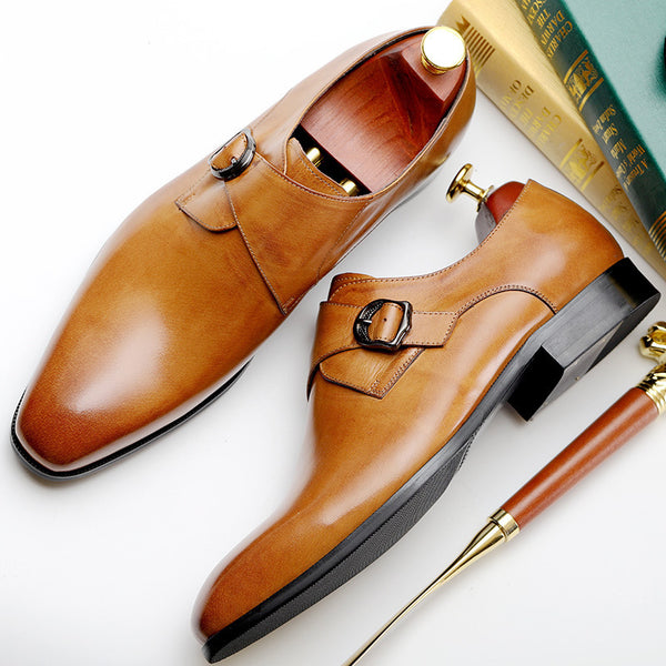 Men's Leather Dress Shoes – Classic Buckle Design