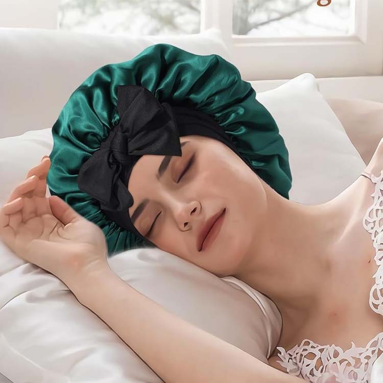 Stretch Ribbon Bowknot Silk Bonnet