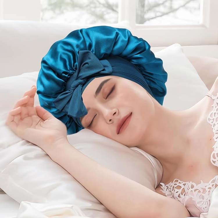 Stretch Ribbon Bowknot Silk Bonnet