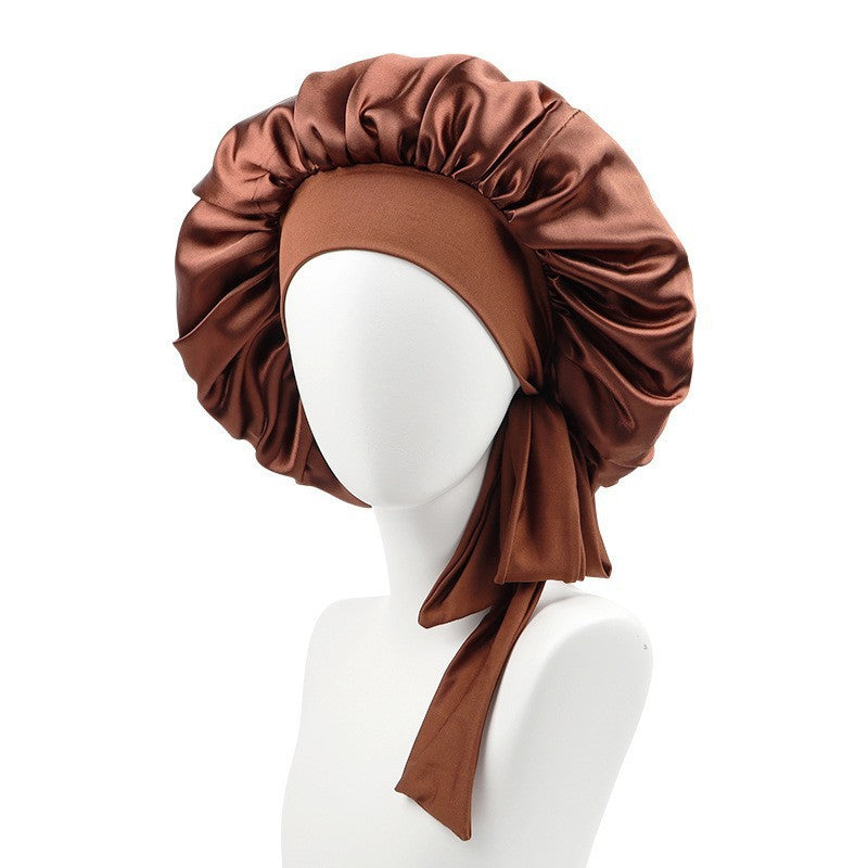 Stretch Ribbon Bowknot Silk Bonnet