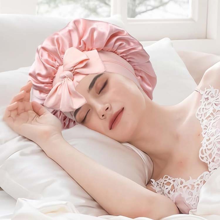 Stretch Ribbon Bowknot Silk Bonnet
