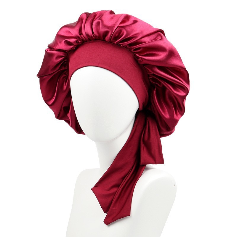 Stretch Ribbon Bowknot Silk Bonnet