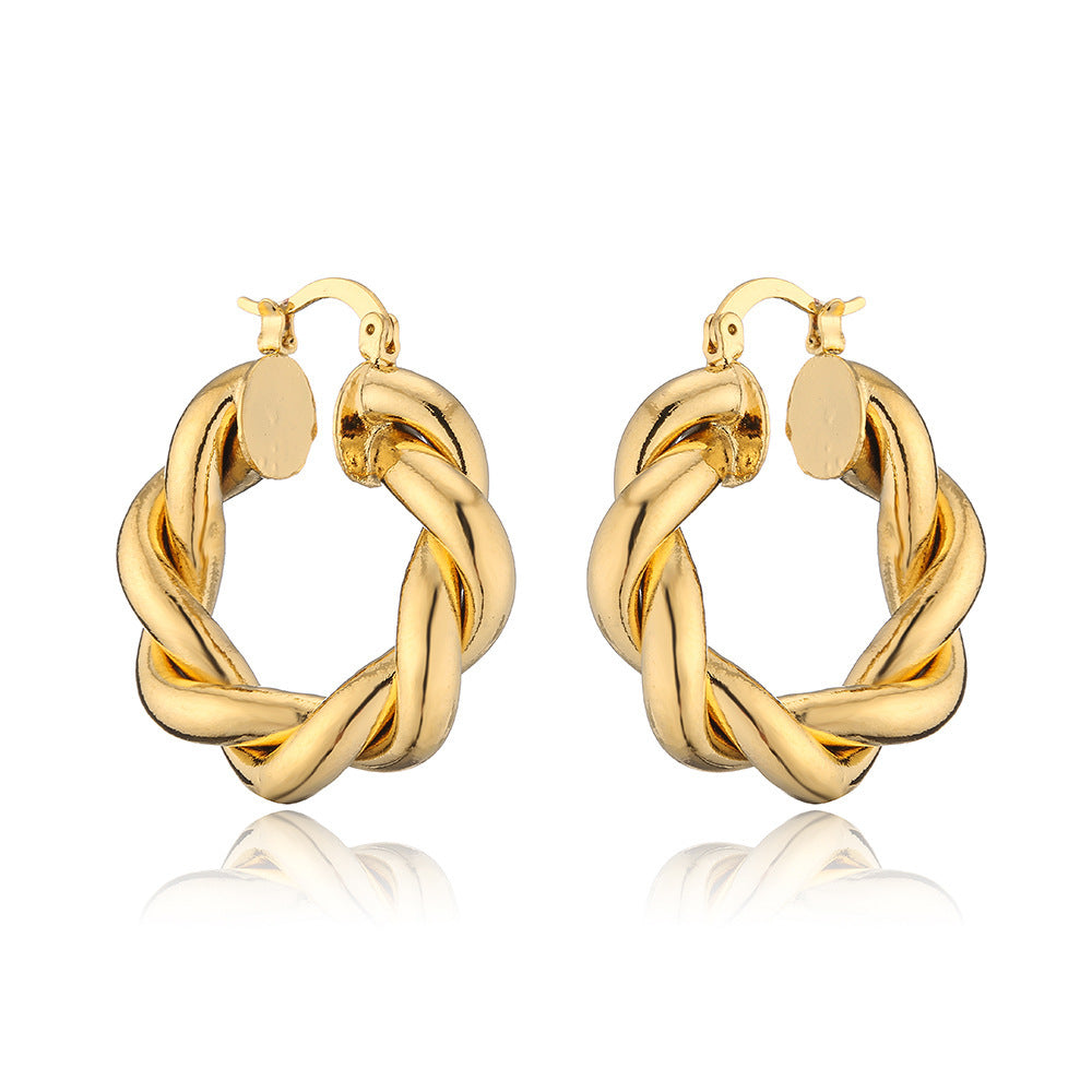 U-shaped Oval Stainless Steel Earring Geometry