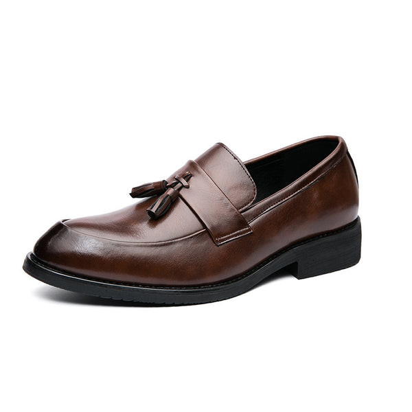 Men's Brown Leather Loafer Shoes – Classic Formal Footwear