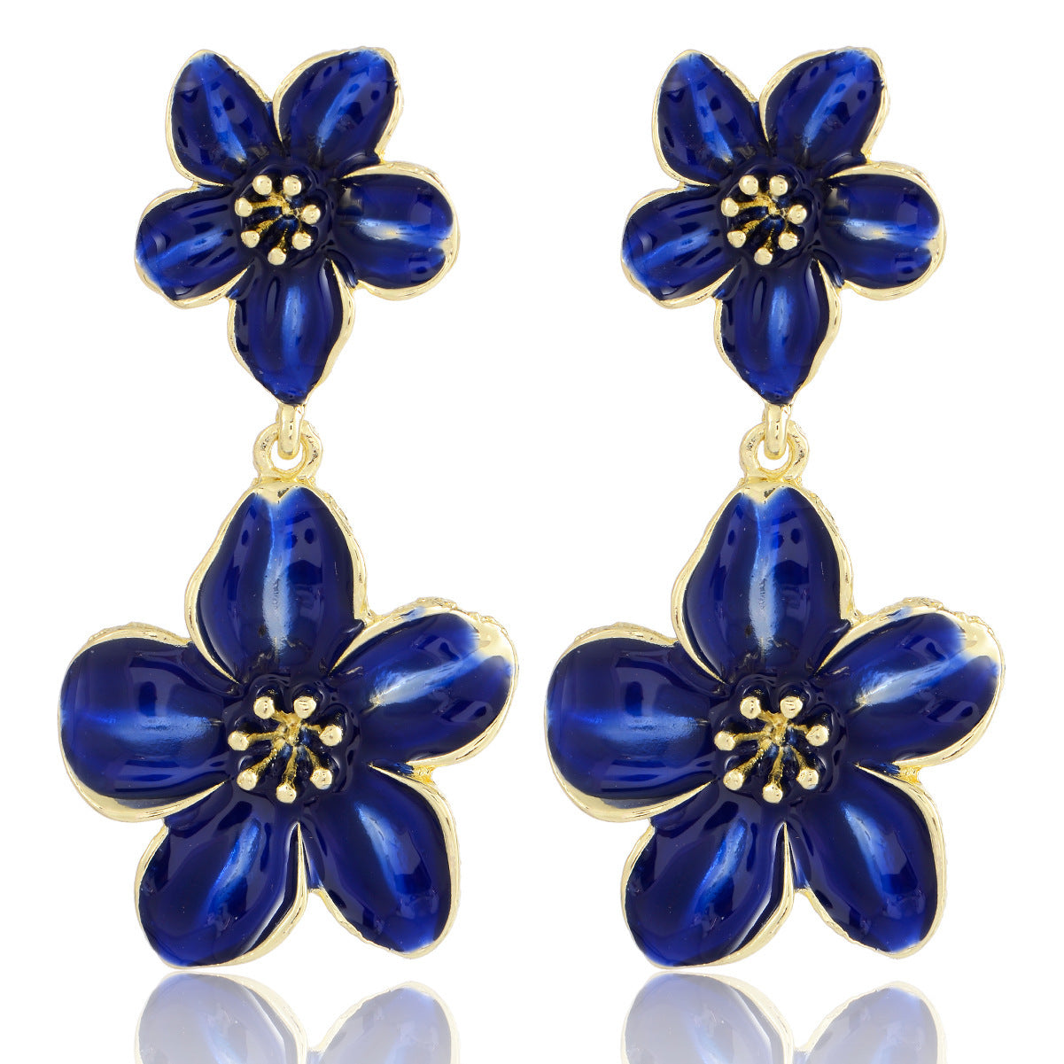 Drop Oil Camellia Earrings