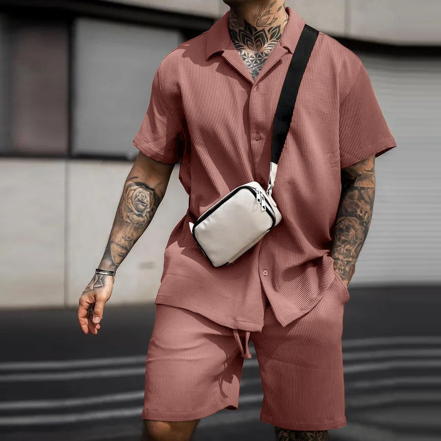 Elevate Your Summer Style with the Men’s Casual Polo Shorts Suit
