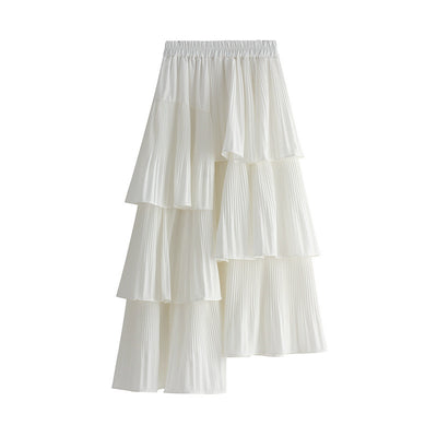 Asymmetric Pleated Skirt