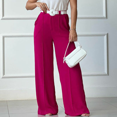 London Pleated Wide-leg Pants