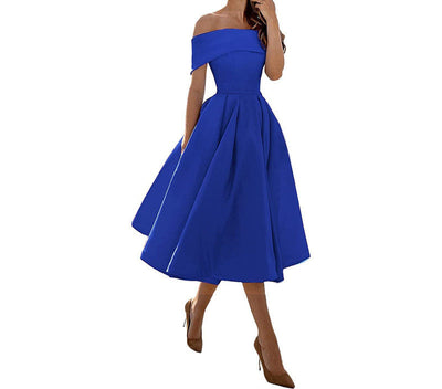 Annie Off-Shoulder Tea Length Dress