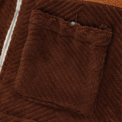 Men's Color Block Sherpa Fleece Jacket