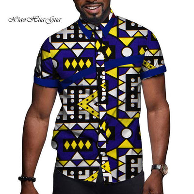 African Men’s Printed Short Sleeve T-Shirt – Vibrant Cultural Fashion