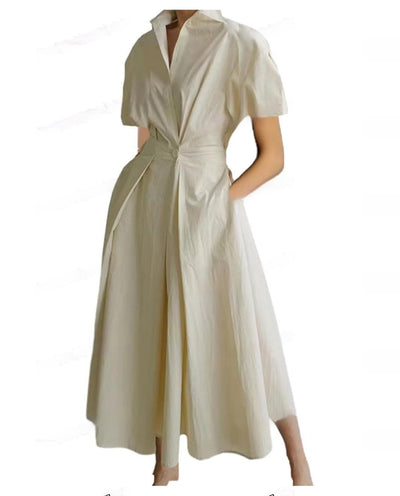 Polo Collar Swing Dress
