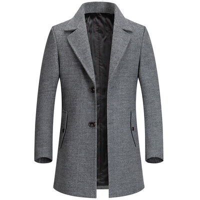 Men's Classic Gray Wool Blend Overcoat