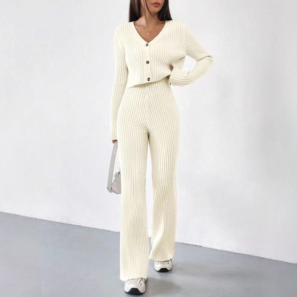 Lauren Lounge Knitted Two-piece Bootcut Set