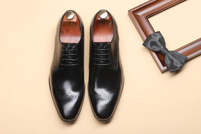 Luxury Leather Oxford Shoes – Elegant Brogue Detailing in Black & Brown