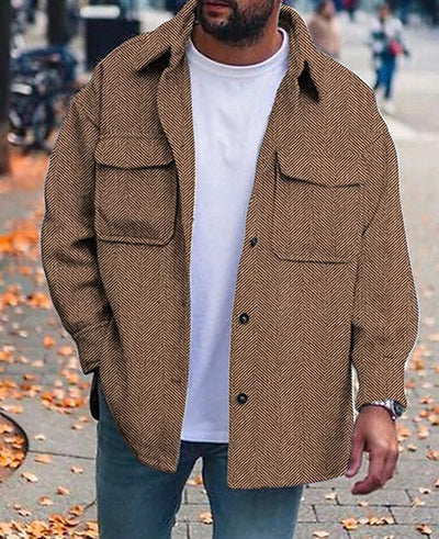 Men's Casual Wool-Blend Overshirt – Rugged, Warm, and Stylish