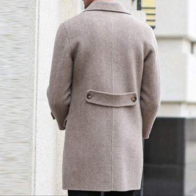 Men's Classic Double-Breasted Wool Overcoat – Timeless Elegance & Warmth