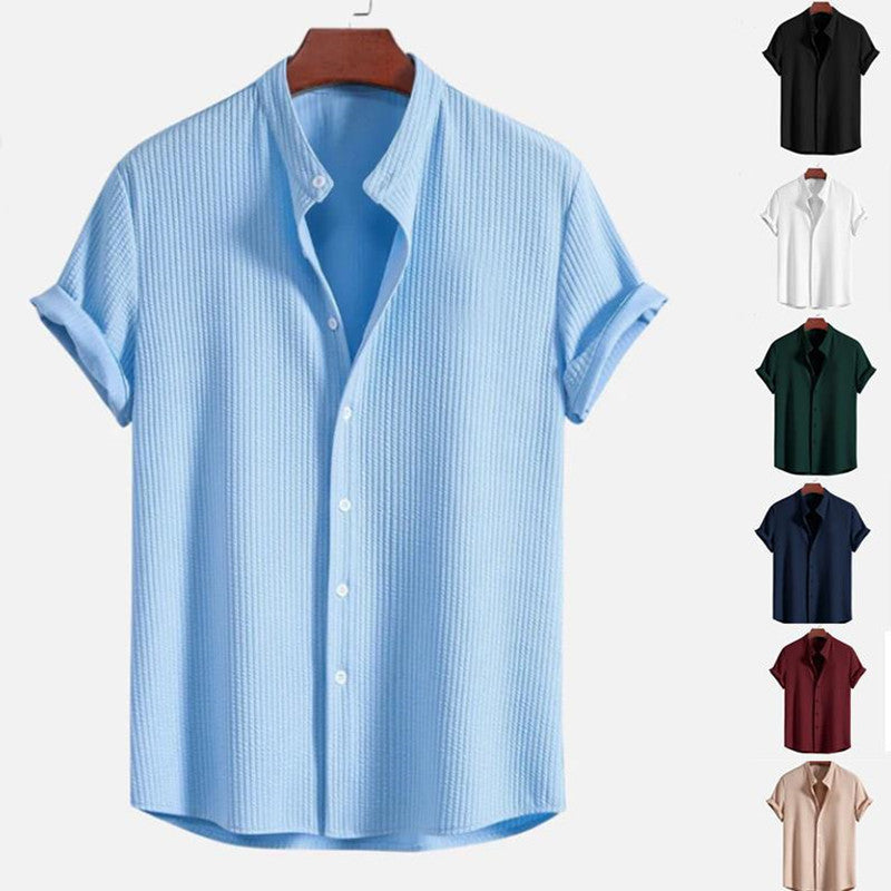 Men's Casual Short-Sleeve Button-Down Shirt – Lightweight, Stylish, & Breathable