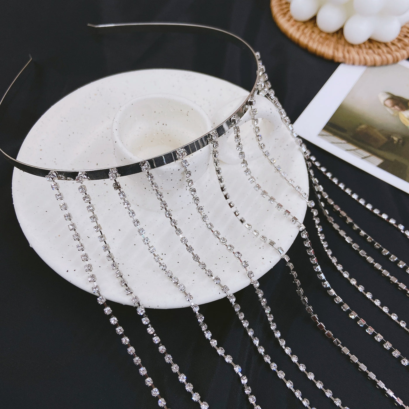 Tassel Rhinestone Headband