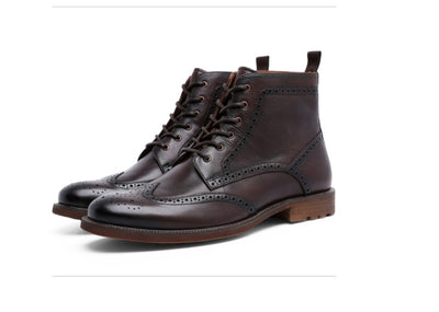 Luxury Leather Brogue Ankle Boots – Timeless Elegance & Craftsmanship