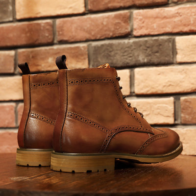 Luxury Leather Brogue Ankle Boots – Timeless Elegance & Craftsmanship