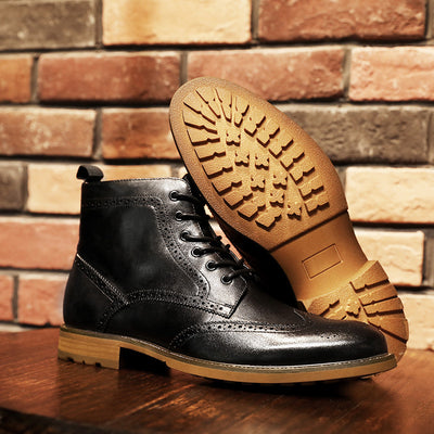 Luxury Leather Brogue Ankle Boots – Timeless Elegance & Craftsmanship