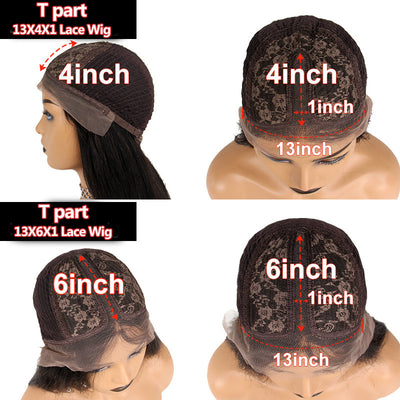 T-Part Deep Curly Human Hair Wig