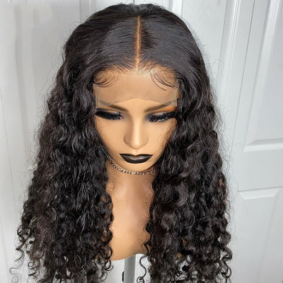 T-Part Deep Curly Human Hair Wig