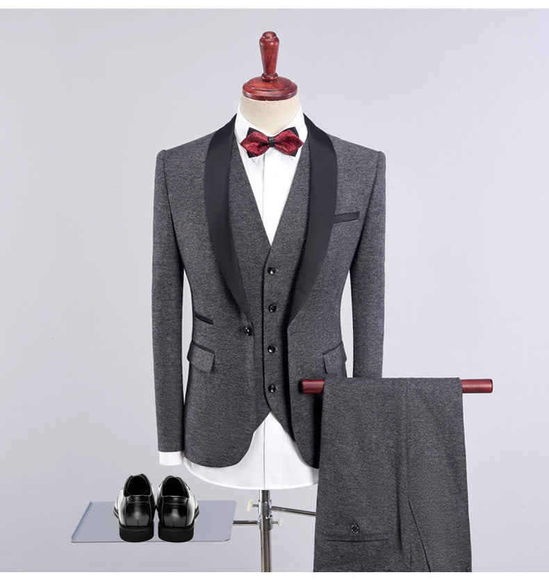 Men's Luxury Shawl Collar Three-Piece Tuxedo - Formal Suit for Weddings & Black Tie Events