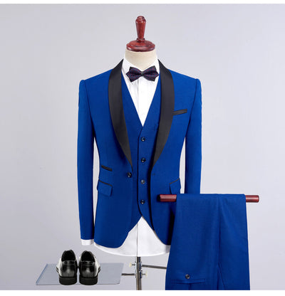 Men's Luxury Shawl Collar Three-Piece Tuxedo - Formal Suit for Weddings & Black Tie Events