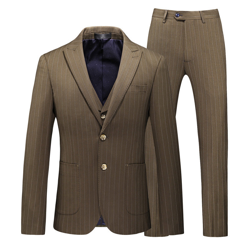 Men's Versatile Pinstripe 3-Piece Suit