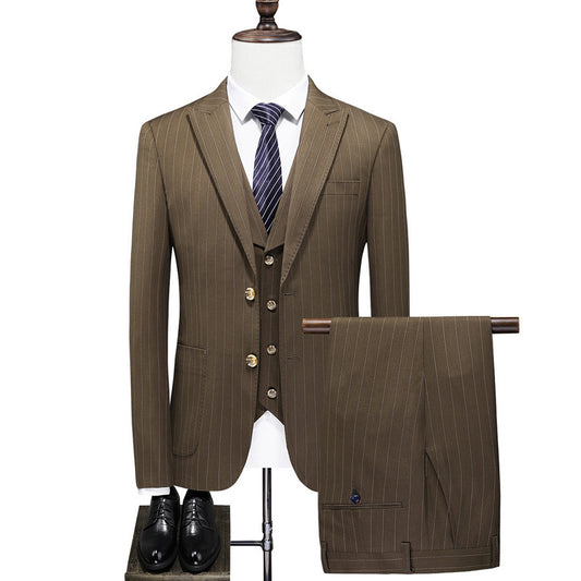 Men's Versatile Pinstripe 3-Piece Suit