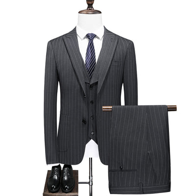 Men's Versatile Pinstripe 3-Piece Suit