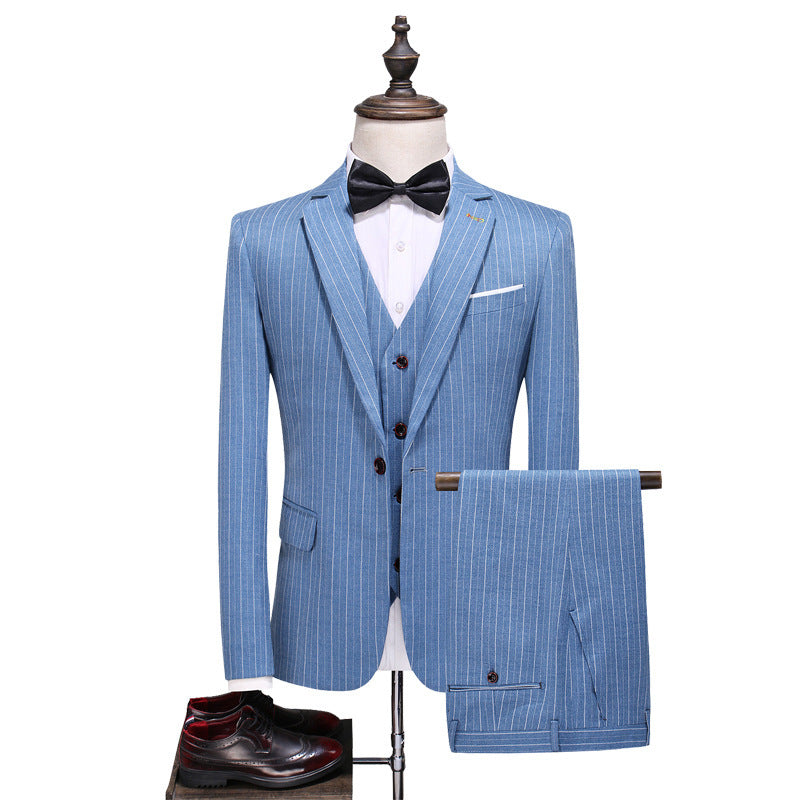 Men's Classic Pinstripe 3-Piece Suit