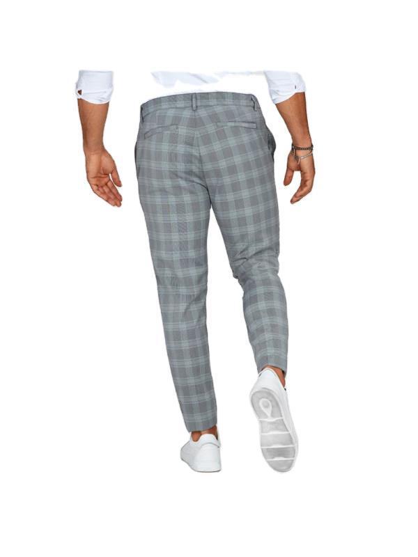 Men's Stylish Plaid Slim-Fit Dress Pants – Elegant, Comfortable & Modern