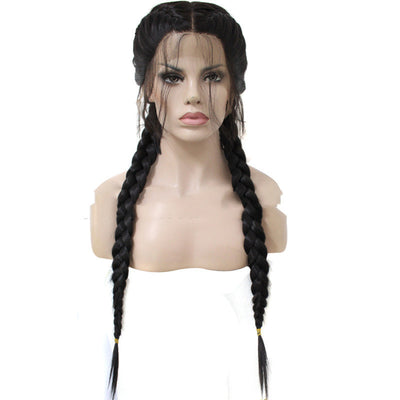Two Cornrows Braided Wig with Baby Hair