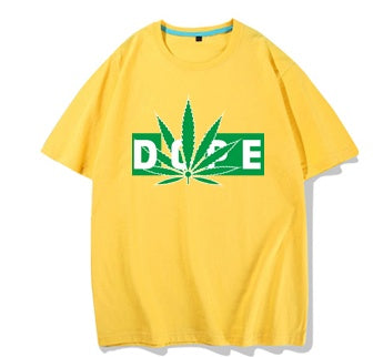 Men's Cotton T-Shirt with Cannabis Leaf "DOPE" Graphic – Trendy, Comfortable & Bold Statement Piece