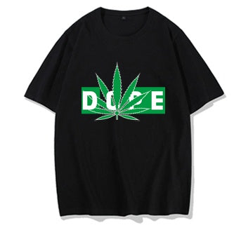 Men's Cotton T-Shirt with Cannabis Leaf "DOPE" Graphic – Trendy, Comfortable & Bold Statement Piece