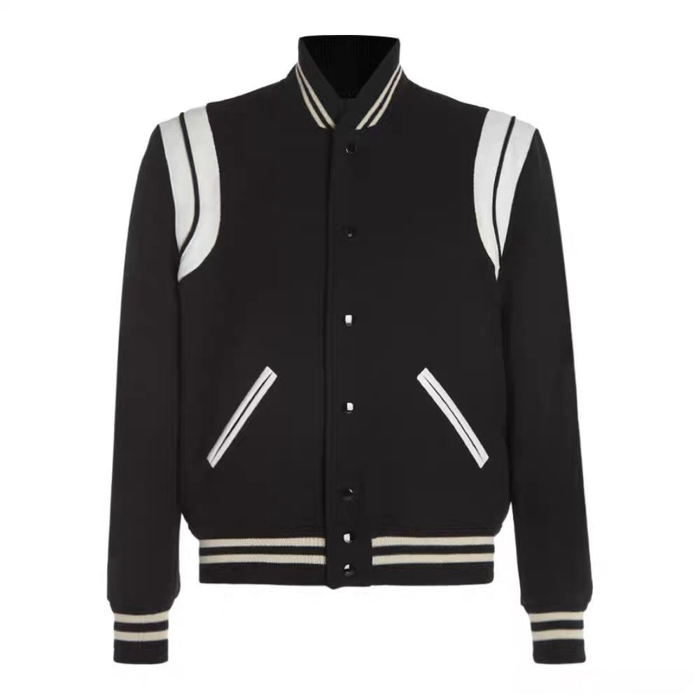 Men's Classic Varsity Style Bomber Jacket – Casual Athletic Outerwear