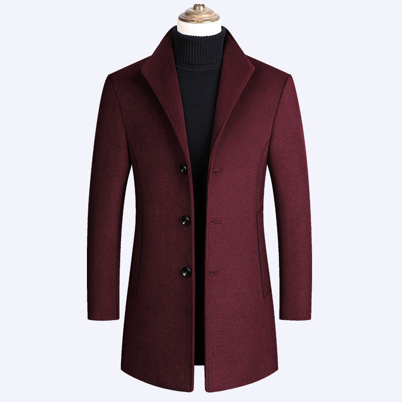 Men's Elegant Wool-Blend Overcoat – Sophisticated Style for Cold Weather