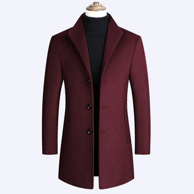 Men's Elegant Wool-Blend Overcoat – Sophisticated Style for Cold Weather