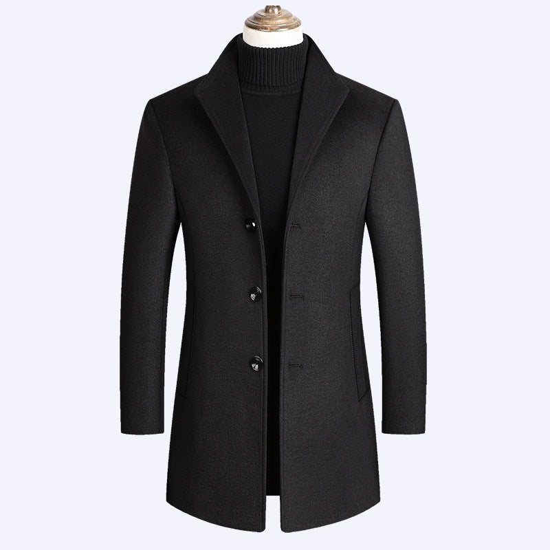 Men's Elegant Wool-Blend Overcoat – Sophisticated Style for Cold Weather